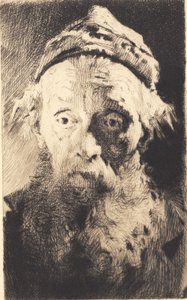 Old Man with White Woolen Cap, Facing Forward
