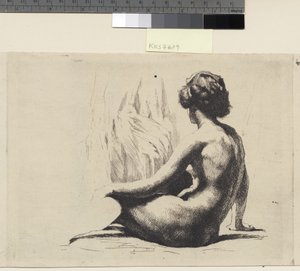 Nude Female Model Sitting on the Floor