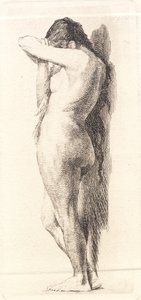 Nude Standing Woman, Hiding Face