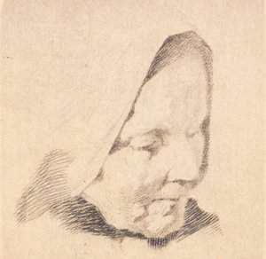 Test Plate: Old Woman with Suggested Headscarf