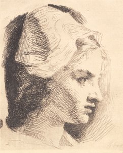 Sample Plate: Profile of a Young Woman with a Pointed Hat by Frans Schwartz