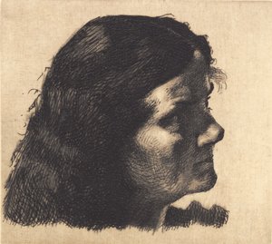 Test Plate: Elderly Woman with Loose Hair
