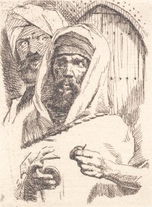 Two Orientals in Front of a Door