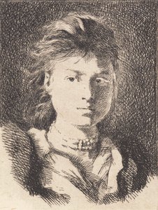 Unfinished Head of a Young Girl, Full Face by Frans Schwartz