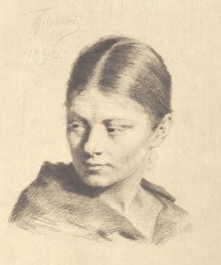 Young Girl Looking to the Side by Frans Schwartz