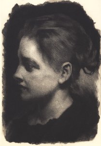 Young Girl in Profile with Hair Up