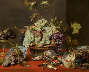 Still Life with Grapes and Game by Frans Snyders