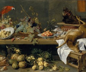 Still Life with Fruit, Vegetables and Dead Game by Frans Snyders or Snijders