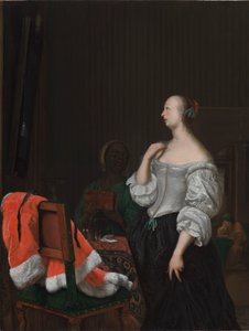 A Woman Standing Before a Mirror