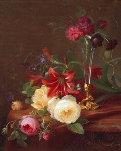 Arrangement with Flowers and a Vase by Frants Diderik Boe