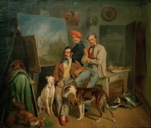 The Brothers Benno, Franz, and Eugen Adam in the Studio by Franz Adam