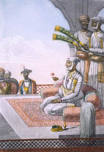 A Rahjah with attendants by Franz Balthazar Solvyns