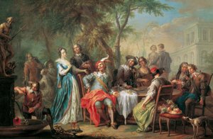Outdoor Conversation with Wine and Song by Franz Christoph Janneck