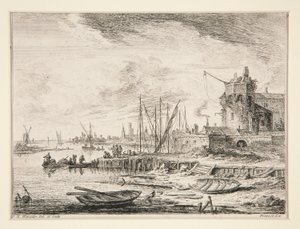 View of a Harbor #9 by Franz Edmund Weirotter