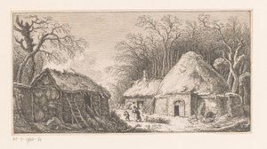 Woman and Child Dragging a Bundle of Branches (Suite de paysages) by Franz Edmund Weirotter