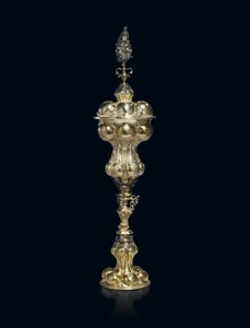 Parcel-gilt cup and cover, 1609-29