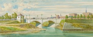 The Radetzky Bridge over the Vienna River with Its Mouth into the Danube
