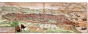 Map of Barcelona - Spain by Franz Hogenberg