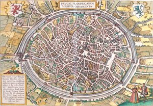 Map of Bruges, Belgium