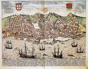 Map of Lisbon - Portugal (engraving)