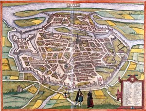 Plan of Metz, France by Franz Hogenberg