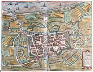 Stade Located on the Lower Elbe River, Germany (engraving)