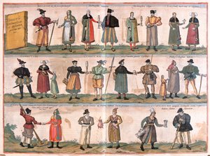 Various costumes from Dithmarschen and the surrounding area, Germany by Franz Hogenberg