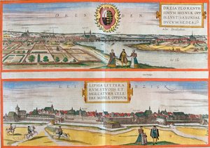 Views of Dresden and Leipzig, Germany by Franz Hogenberg