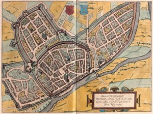 Wesel in North Rhine-Westphalia, Germany (engraving) by Franz Hogenberg