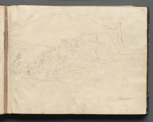 Album with Views of Rome and Surroundings, Landscape Studies, page 02a: "Olevano" by Franz Johann Heinrich Nadorp