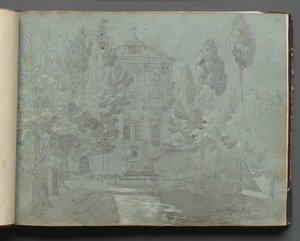 Album with Views of Rome and Surroundings, Landscape Studies, page 05a: Saint Isidoro by Franz Johann Heinrich Nadorp