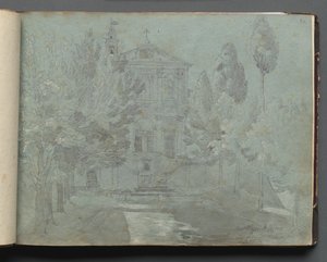 Album with Views of Rome and Surroundings, Landscape Studies, page 05a: Saint Isidoro by Franz Johann Heinrich Nadorp