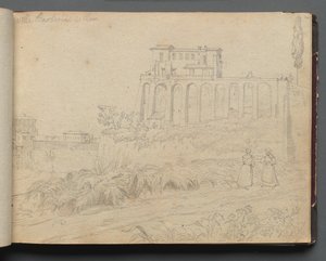 Album with Views of Rome and Surroundings, Landscape Studies, page 07a: Villla Barberini in Rome by Franz Johann Heinrich Nadorp