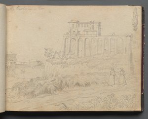 Album with Views of Rome and Surroundings, Landscape Studies, page 07a: Villa Barberini in Rome by Franz Johann Heinrich Nadorp