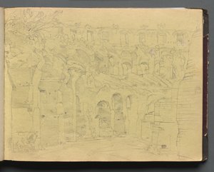 Album with Views of Rome and Surroundings, Landscape Studies, Page 12a: Roman Ruins by Franz Johann Heinrich Nadorp