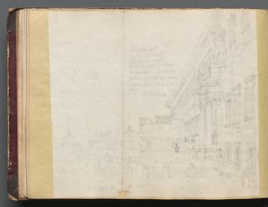 Album with Views of Rome and Surroundings, Landscape Studies, Page 15b: Roman Architectural View by Franz Johann Heinrich Nadorp
