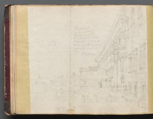 Album with Views of Rome and Surroundings, Landscape Studies, page 15b: Roman Architectural View by Franz Johann Heinrich Nadorp