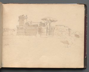 Album with Views of Rome and Surroundings, Landscape Studies, page 28a: Ostia by Franz Johann Heinrich Nadorp