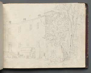 Album with Views of Rome and Surroundings, Landscape Studies, page 31a: Roman Architectural Study by Franz Johann Heinrich Nadorp