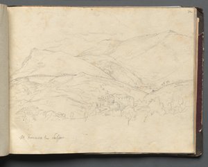 Album with Views of Rome and Surroundings, Landscape Studies, page 34a: St. Francesco by Franz Johann Heinrich Nadorp