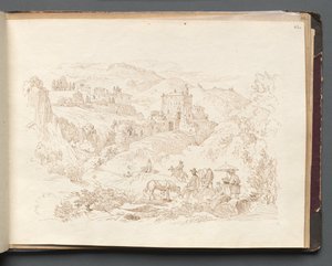 Album with Views of Rome and Surroundings, Landscape Studies, page 43a: Roman Landscape by Franz Johann Heinrich Nadorp