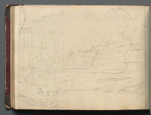 Album with Views of Rome and Surroundings, Landscape Studies, page 48b: Roman Landscape by Franz Johann Heinrich Nadorp