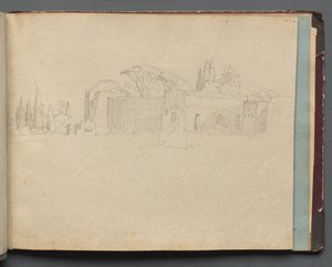 Album with Views of Rome and Surroundings, Landscape Studies, page 51a: Roman Landscape by Franz Johann Heinrich Nadorp