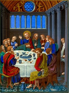 Representation of The Last Supper on enamelled copper