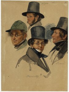 Franz Kugler, Karl Stawinsky, Peter Joseph Lenné, E. B. J. Raupach (?) by Franz Krüger