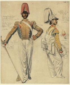 Drum Major Vasily Kossarev, Regimental Drummer Kuzma Krassilnikov by Franz Krüger