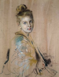 Girl with a Fan by Franz von Lenbach