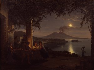 Moonlit View of the Bay of Naples by Franz Ludwig Catel