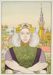 Dutch Girl, 1897, from LEstampe Moderne, published Paris 1897-99 by Franz M. Melchers