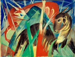 Fabulous Animals I (Animal Composition I) by Franz Marc